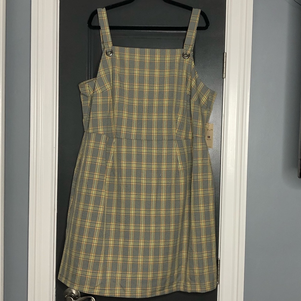 NWT Be Bop Gingham Jumper Dress